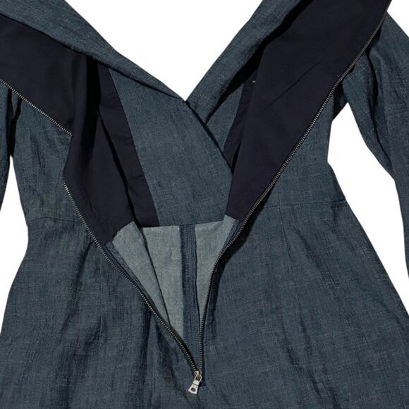 Alice & Olivia 3/4 Sleeve Romper - Size 8 - Blue Denim - Like New - Casual - Picture 10 of 16